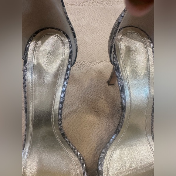 Celine ankle strap python snake skin silver and black stiletto heels, size 36 - Picture 14 of 14